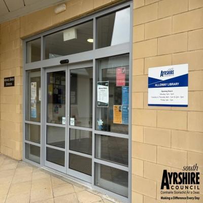 Alloway Library Entrance  logo 400 x 400