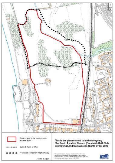 Plan for exemption order Prestwick Golf Course